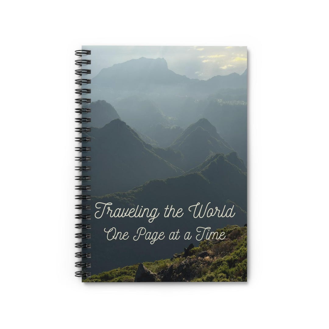 Traveling the World One Page at a Time Spiral Notebook | Ruled Travel ...