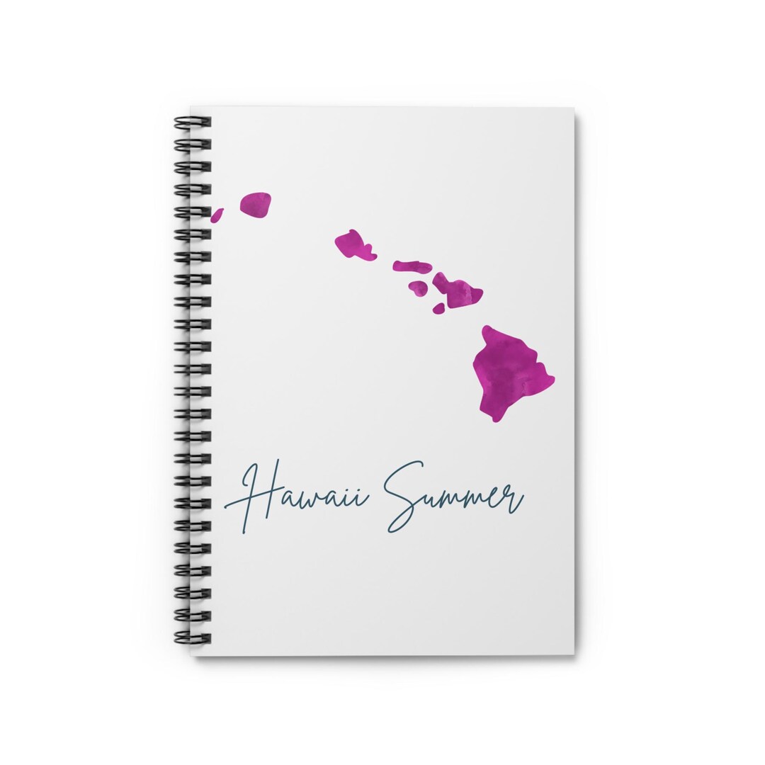 Hawaii Map Spiral Notebook | Purple Watercolor Island Art - Etsy Canada