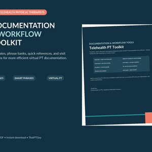 Kit de documentación para fisioterapia a distancia / Plantillas de notas para visitas virtuales (PDF digital)