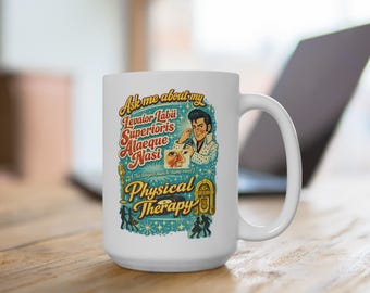 Taza retro de fisioterapia/divertida taza de café de fisioterapia, 15 oz