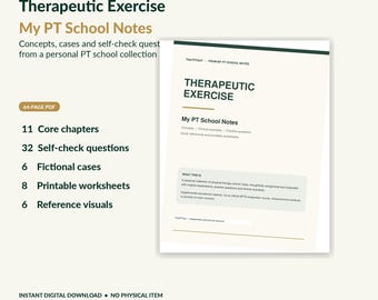 Therapeutic Exercise PT School Notes | DPT Student PDF, Practice Questions & Clinical Cases