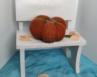 Rustic orange loom knitted pumpkin