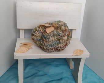 Perfectly imperfect loom knitted pumpkin