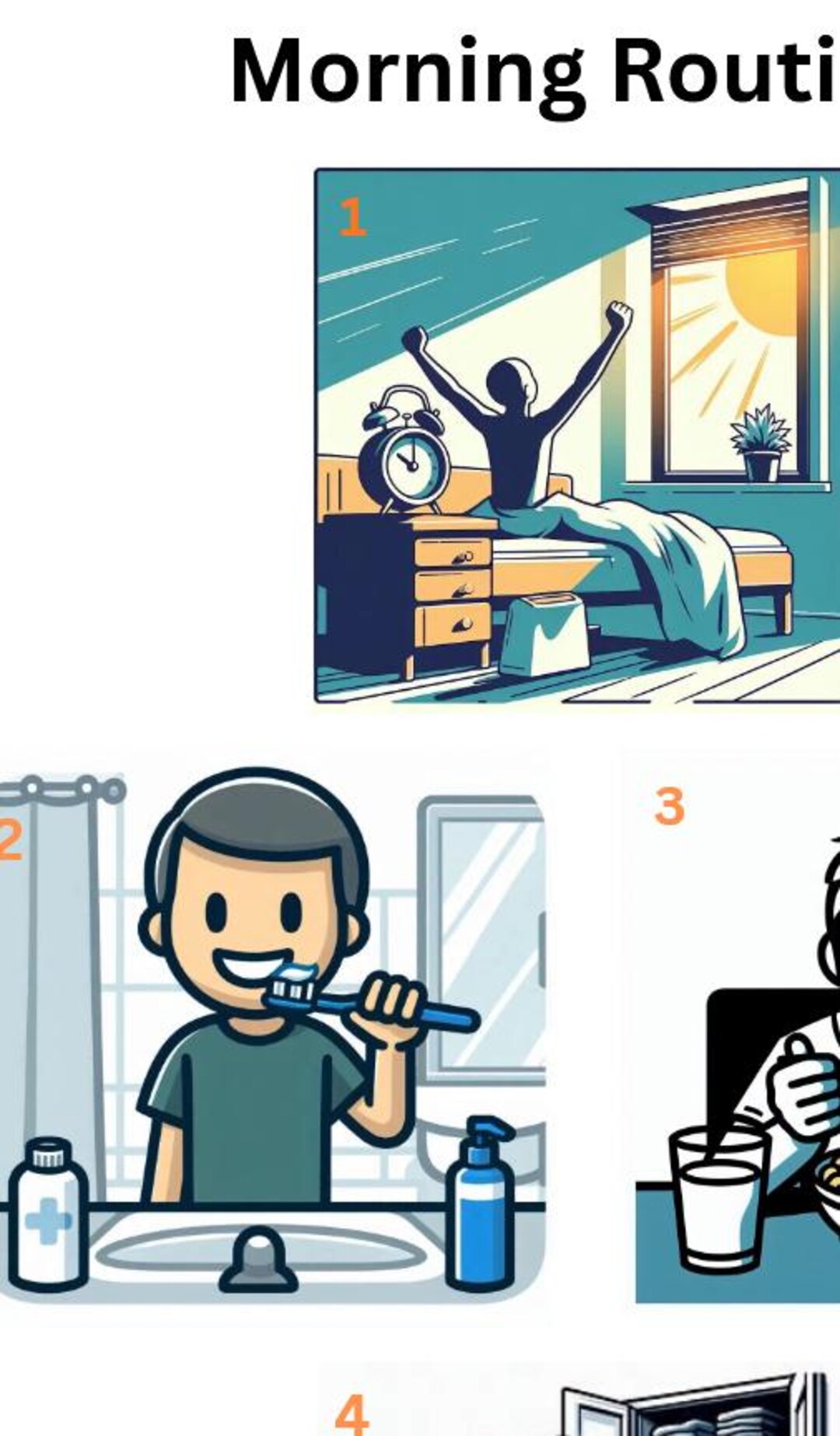 Autism Visual Schedule - Basic Morning Routine, Learning Disability (A4 ...