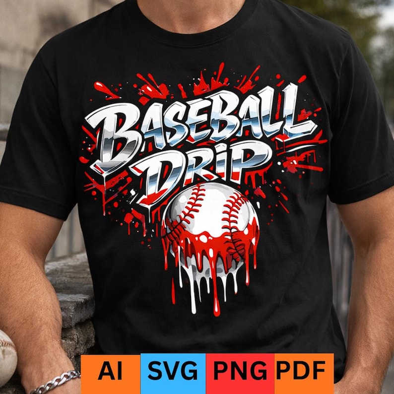 Baseball Drip PNG SVG – Baseball Lifestyle & Ice Cream Drip SVG Design ...