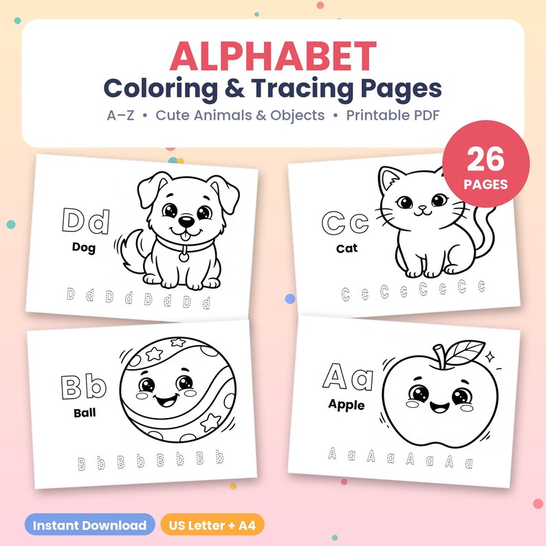 Alphabet Coloring Book - Etsy