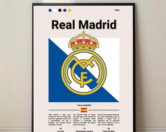 Real Madrid Poster – Minimalist Football Wall Art (Digital Download)