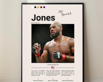 Jon Jones UFC Poster – MMA Wall Art, Fighter Print, Champion Gift, Digital Download