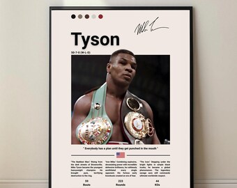 Mike Tyson Poster – Boxing Wall Art Print, Gift for Boxing Fans, Digital Download