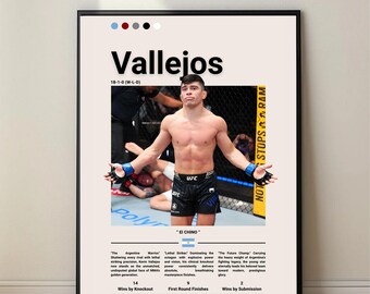 Kevin Vallejos UFC Poster – MMA Wall Art, Fighter Print, Champion Gift, Digital Download