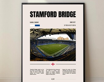 Stamford Bridge Poster, Chelsea Stadium Art, Football Wall Decor, Digital Download