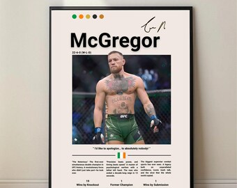Conor McGregor UFC Poster – MMA Wall Art, Fighter Print, Champion Gift, Digital Download