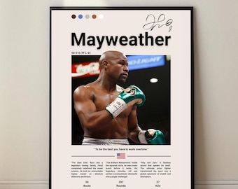 Floyd Mayweather Jr Poster – Boxing Wall Art Print, Gift for Boxing Fans, Digital Download