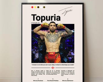 Ilia Topuria UFC Poster – MMA Wall Art, Fighter Print, Champion Gift, Digital Download