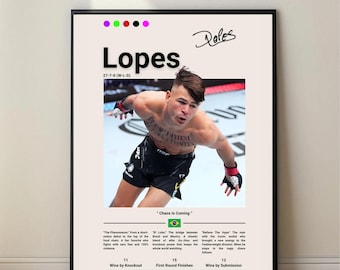 Diego Lopes UFC Poster – MMA Wall Art, Fighter Print, Champion Gift, Digital Download