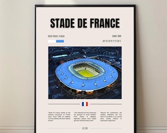 Stade de France Poster, France National Team Stadium Art, Football Wall Decor, Digital Download