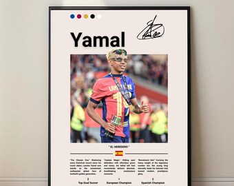 Lamine Yamal Poster, Barcelona Football Art, Spain Soccer Decor, Digital Download