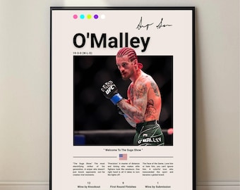 Sean Omalley UFC Poster – MMA Wall Art, Fighter Print, Champion Gift, Digital Download