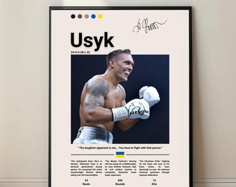 Oleksandr Usyk Poster – Boxing Wall Art Print, Gift for Boxing Fans, Digital Download