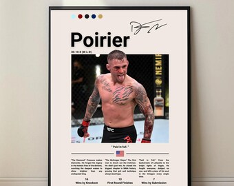 Dustin Poirier UFC Poster – MMA Wall Art, Fighter Print, Champion Gift, Digital Download