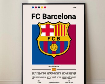 FC Barcelona Poster – Minimalist Football Wall Art (Digital Download)