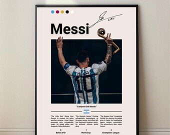 Lionel Messi Poster, Football Legend Art, Argentina Soccer Decor, Digital Download