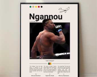 Francis Ngannou UFC Poster – MMA Wall Art, Fighter Print, Champion Gift, Digital Download