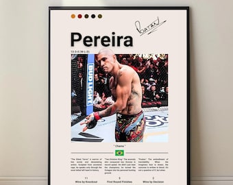 Alex Pereira UFC-poster – MMA-muurkunst, vechterprint, kampioenscadeau, digitale download