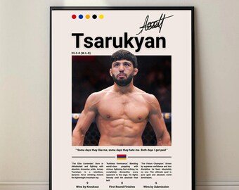 Arman Tsarukyan UFC Poster – MMA Wall Art, Fighter Print, Champion Gift, Digital Download