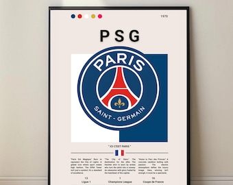 PSG Poster – Minimalist Football Wall Art (Digital Download)