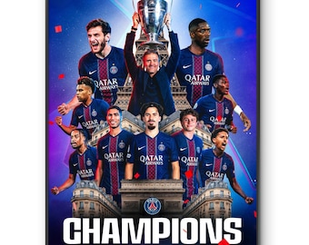 Paris Saint Germain Champions 2026 Poster, PSG UCL Winners Wall Art (Digital Download)