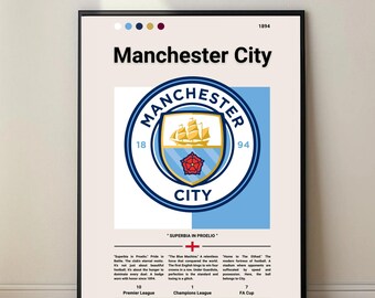 Manchester City – Minimalist Football Wall Art (Digital Download)
