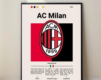AC Milan Poster – Minimalist Football Wall Art (Digital Download)