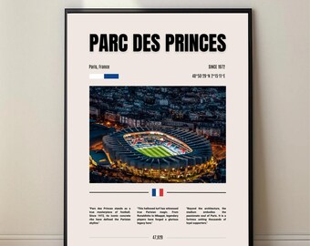 Parc des Princes Poster, PSG Stadium Art, Football Wall Decor, Digital Download
