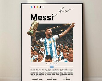 Lionel Messi Poster, The GOAT Football Art, Argentina World Cup Decor, Digital Download