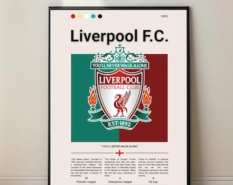Liverpool FC Poster – Minimalist Football Wall Art (Digital Download)