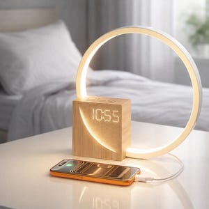 Sunrise Alarm Clock, Wake Up Light, White Noise Sleep Aid, Bedside Lamp, USB Charger