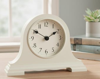Vintage Napoleon Mantel Clock, Gray Desk Clock, Classic Speakeasy Style Home Decor