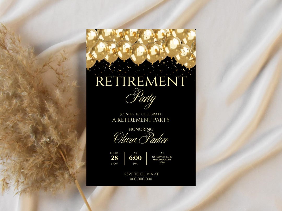 Editable Retirement Party Invitation Template, Retirement Dinner ...