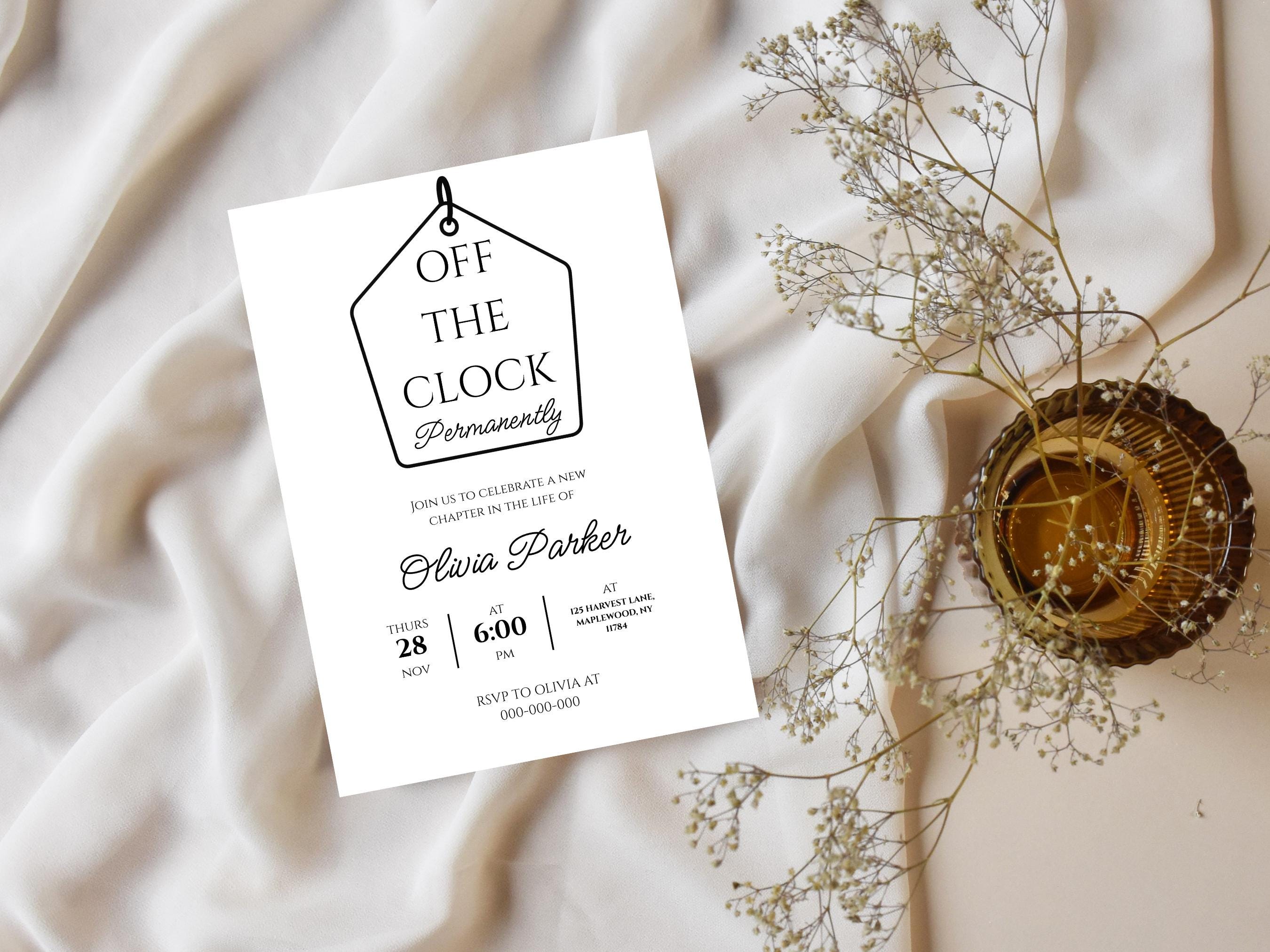 Retirement Party Invitation Template, Editable Modern Retirement ...