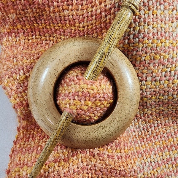 Mango Wood Shawl Pin or Hair Stick, Ready to be Embellished or Enjoyed for Its Earthy Simplicity