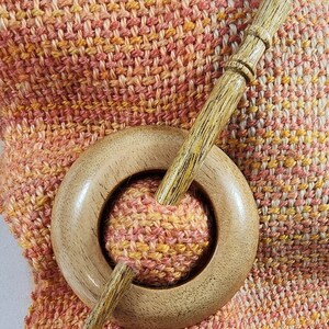 Rosewood or Mango-Wood Shawl Pin with 2.5 Circle Base/ Hair Stick, For You to Embellish or Enjoy for It's Simple Beauty Mango Wood