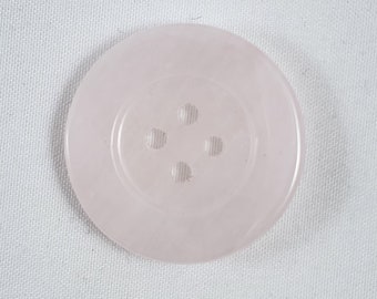 Rose Quartz Genuine Gemstone Button, Large 1 1/8" Size Perfect for Handbags, Hatbands, Shawls, Home Décor