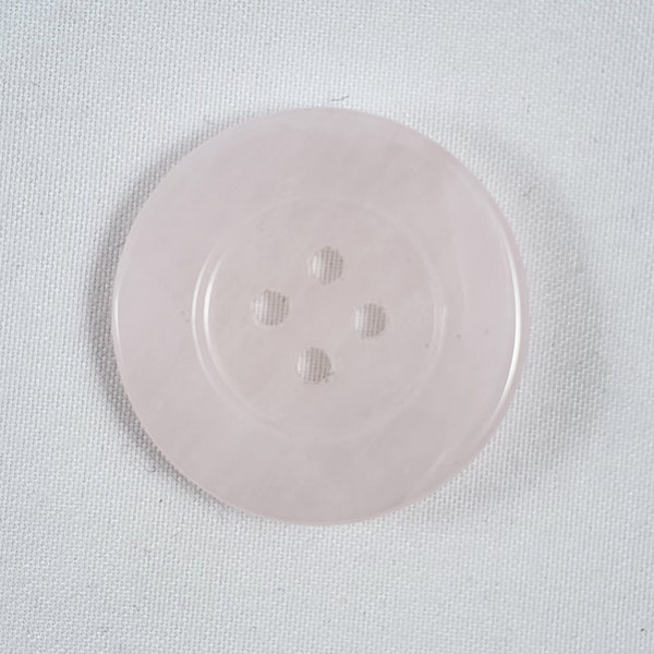 Rose Quartz Genuine Gemstone Button, Large 1 1/8" Size Perfect for Handbags, Hatbands, Shawls, Home Décor