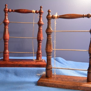 Vertical Tensioned Lazy Kate Compliments Kromski Spinning Wheels, Holds up to 3 bobbins, Compact & Portable, Choice Walnut or Mahogany Stain