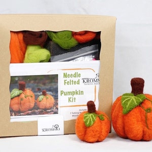 Pumpkin Felting Kits by Kromski, Complete Kit and a Perfect Gift for Fiber Artists of All Levels Beginner & up, Refill Kits Too!