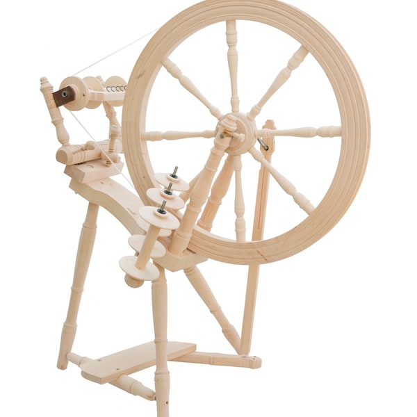 Kromski Interlude Saxony Spinning Wheel, Unstained/ Do-it-Yourself Finish