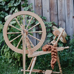 Kromski Symphony Spinning Wheel, Saxony Style, Perfect Reenactment & Historical Style Wheel, DIY Finish