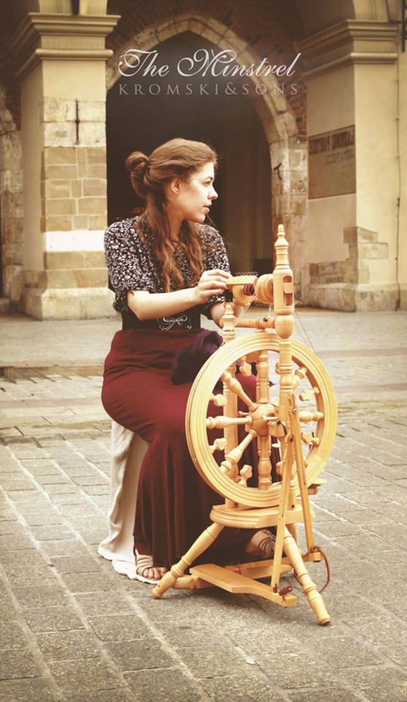 Kromski Minstrel Castle Spinning Wheel With Clear Sealer Etsy