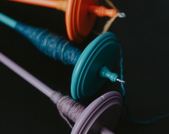 Top Whorl Drop Spindle, Choice of Many Colors, Handcrafted by Kromski, Portable Spinning